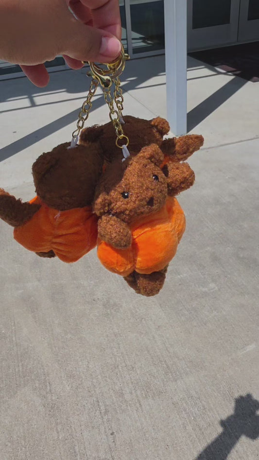 Pumpkin Teddy Bear Charm 🧸