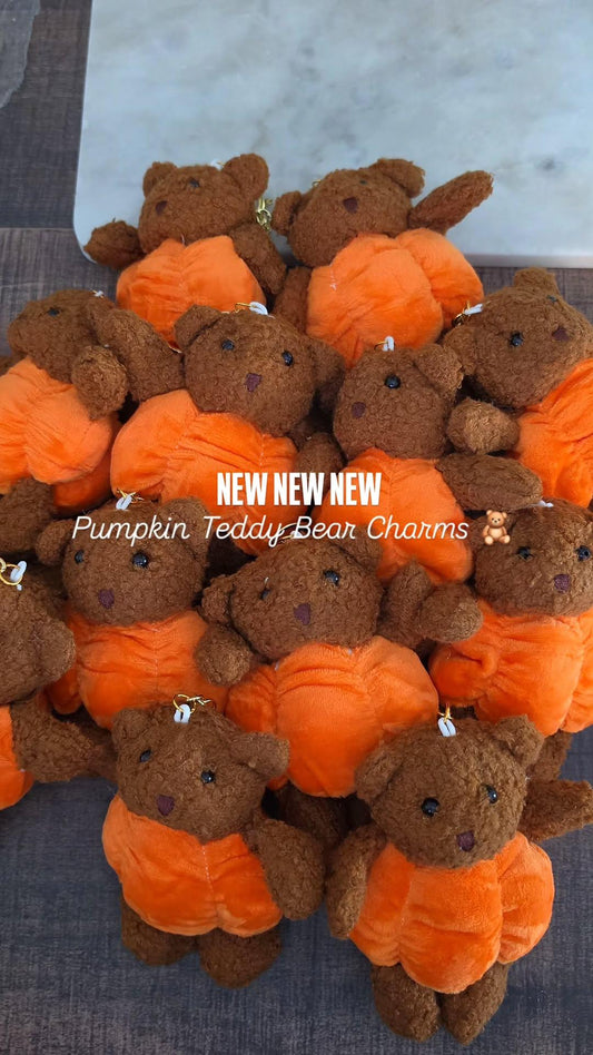 Pumpkin Teddy Bear Charm 🧸